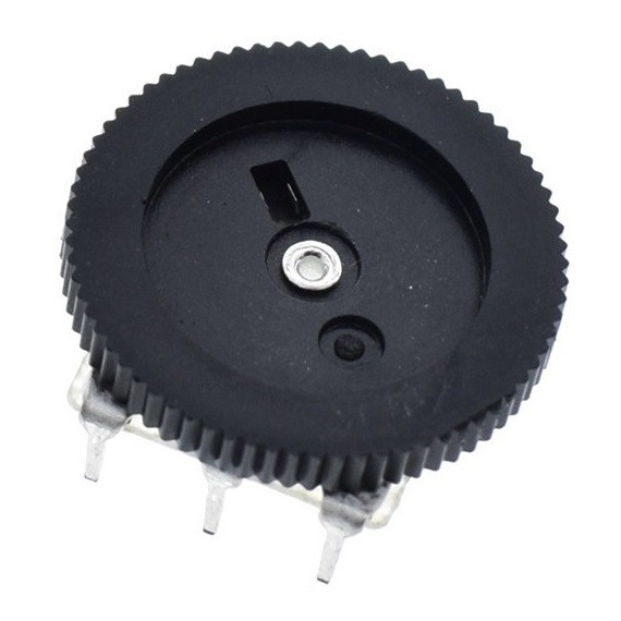 Volume Wheel Potentiometer B10Kohm Mono - Black