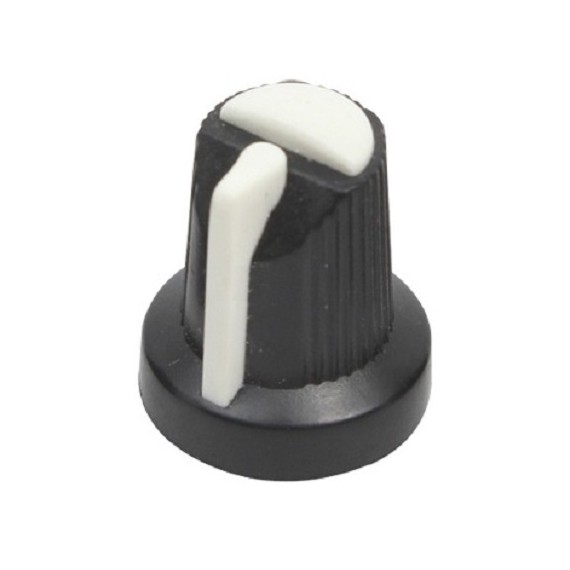 Knob 15x17mm Plastic 6mm - White