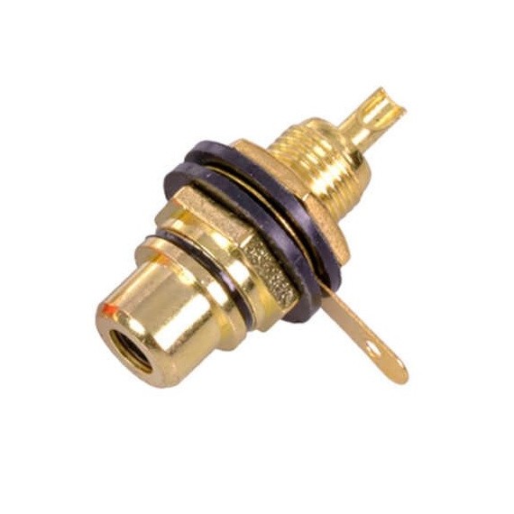 RCA Connector Female Black Gold Plated (Panel Mount)