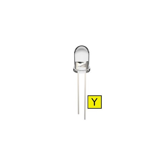 LED Διάφανο 5mm Κίτρινο - 15°
