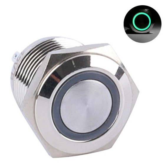 Metal Pushbutton - Momentary (16mm, Green)