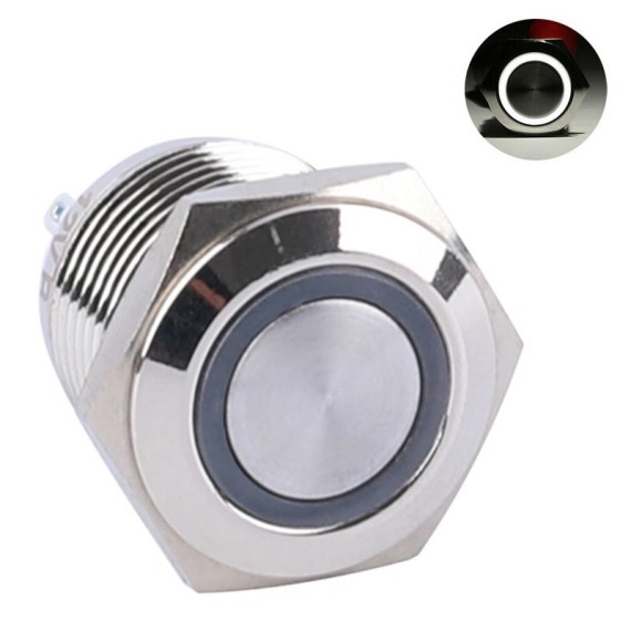 Metal Pushbutton - Momentary (16mm, White)