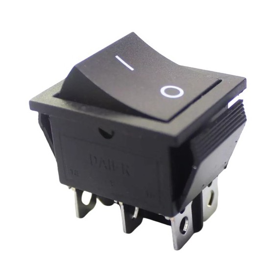 Rocker Switch ON-ON DPDT 15A/250VAC - Medium Black