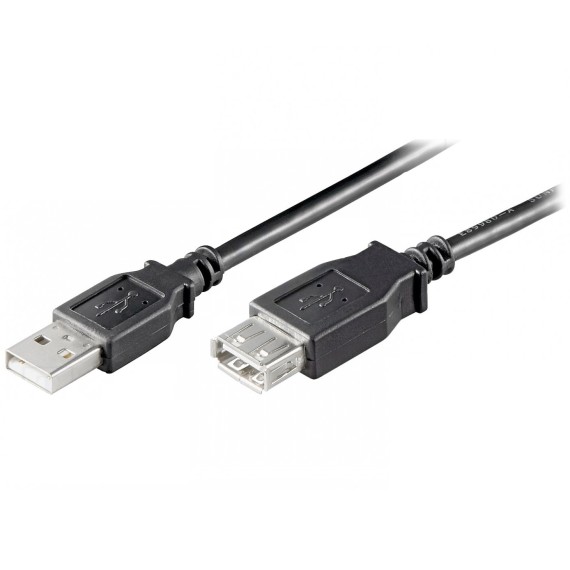 Καλώδιο USB 2.0 A Αρσενικό σε A Θηλυκό 0.3m Μαύρο