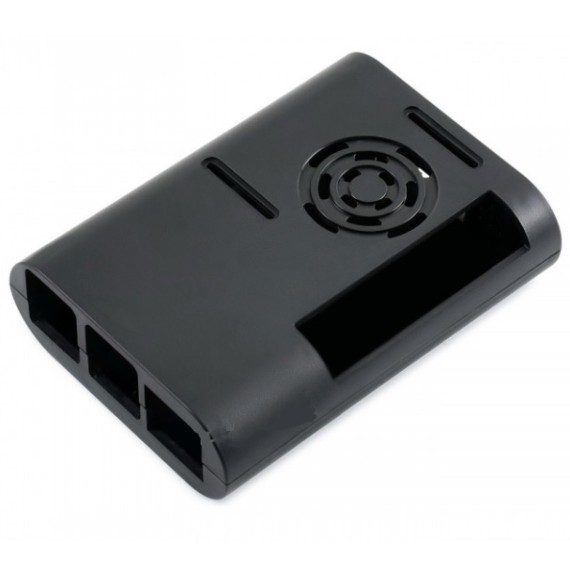 Waveshare Oval Case for Raspberry Pi 4 with Cooling Fan Black