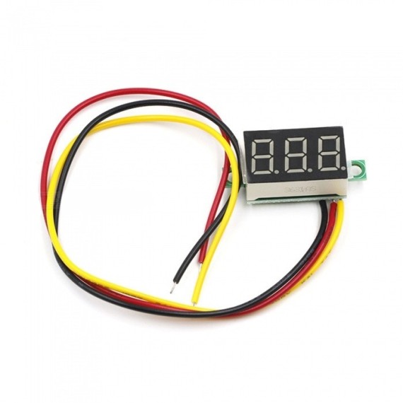 Βολτόμετρο DC 3.5-30V Τριών Καλωδίων - Κόκκινο 0.36"