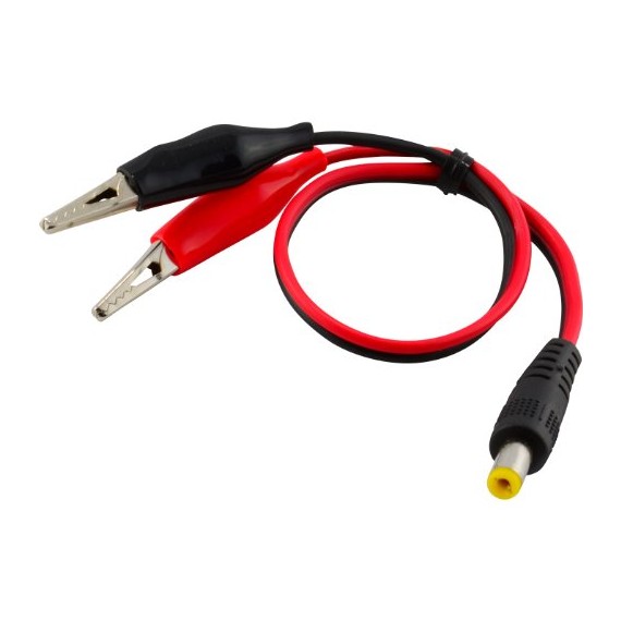 Plug to Alligator Cable - Plug 5.5x2.1mm - 20cm