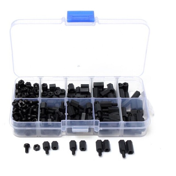 Standoff, Bolts & Nuts Assortment Kit M3 Black - 300pcs