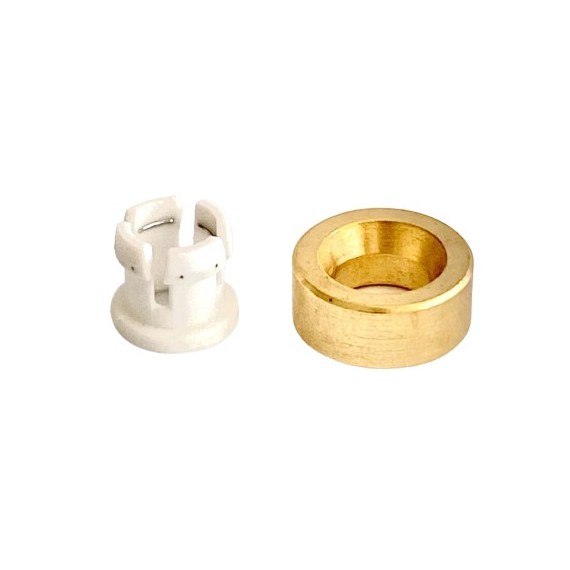 Bowden Clamp 6mm with Brass Ring - White