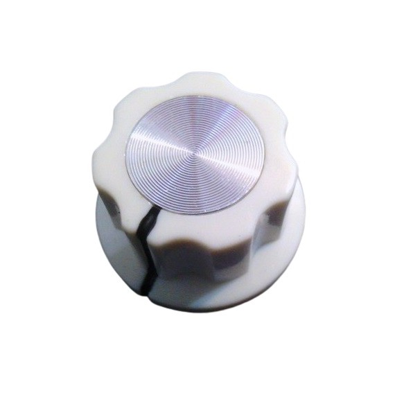 Potentiometer Knob 19x11mm - White/Silver