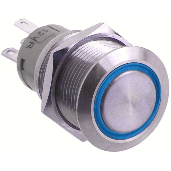 Metal Pushbutton - Latching (19mm, Blue)