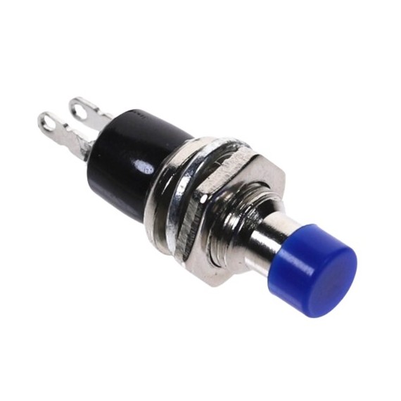 Push Button Small 7mm - Momentary Blue