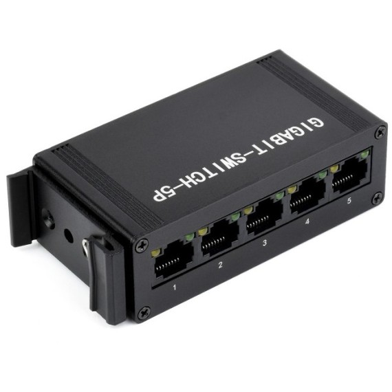 Industrial 5P Gigabit Ethernet Switch - DIN Rail Mount