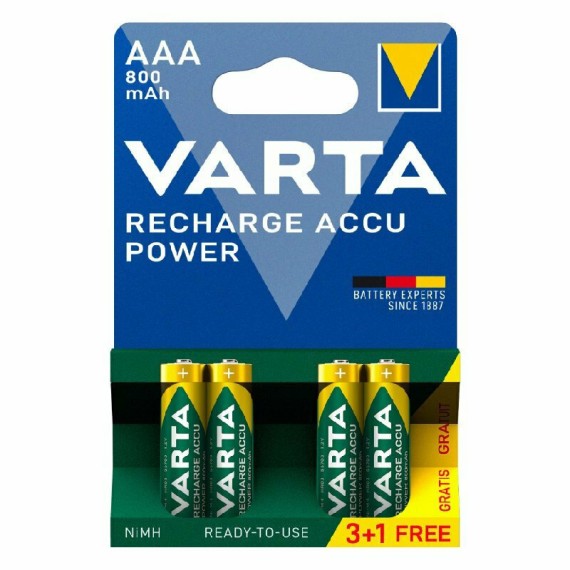 Μπαταρία Varta Επαναφορτιζόμενη 1.2V AAA R3 800mAh (4pack)