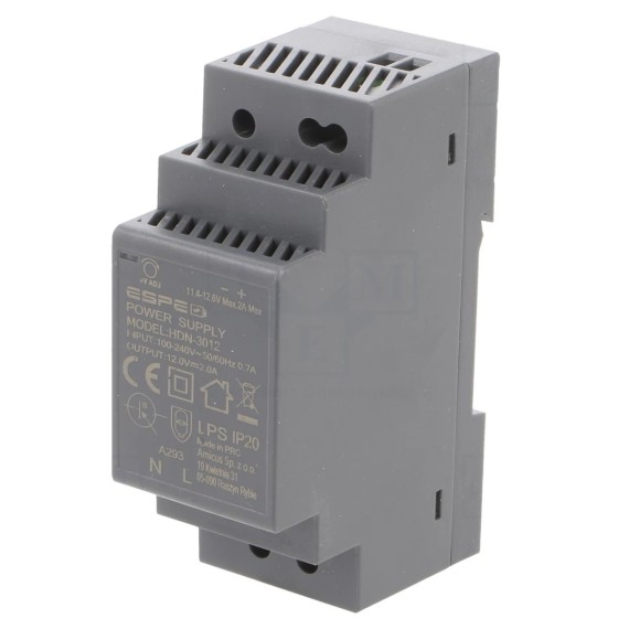 Τροφοδοτικό Ράγας 12V 2A 24W - HDN-3012