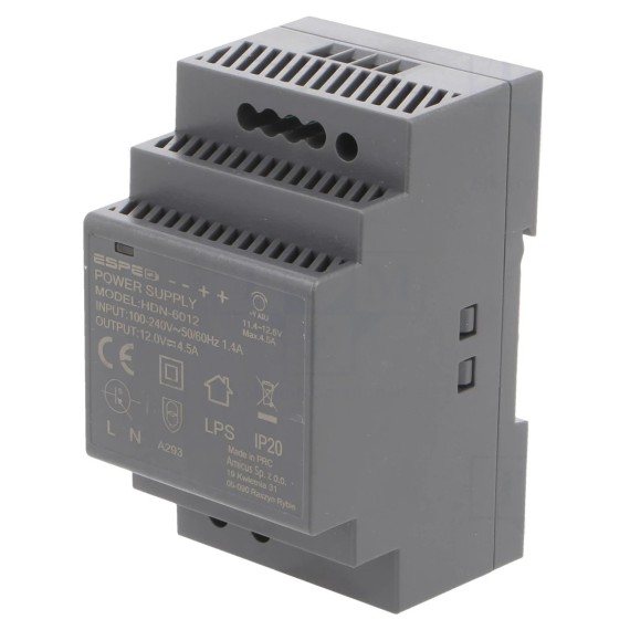 Τροφοδοτικό Ράγας 12V 4.5A 54W - HDN-6012