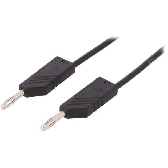 Banana to Banana Cable 60VDC 16A - Black 1m