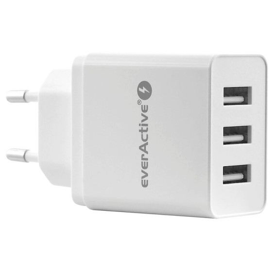 Τροφοδοτικό  5V 2.4A - Θύρες 3xUSB - SC-300 (Λευκό)