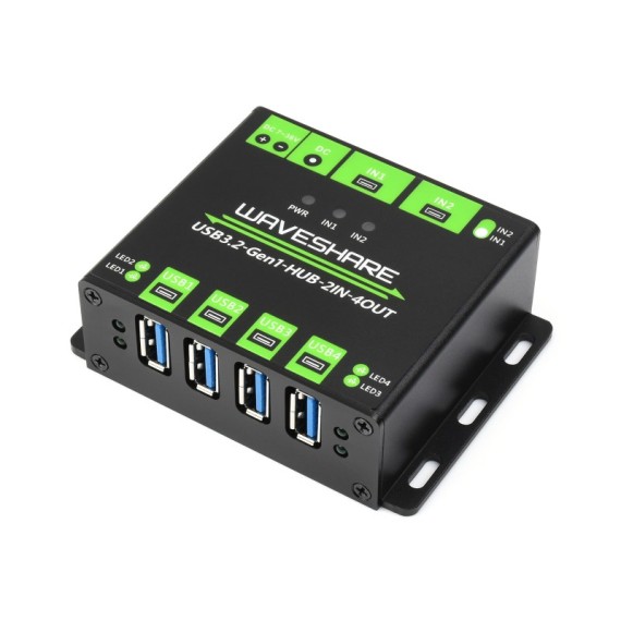 Industrial USB HUB Switchable dual hosts - 4x USB 3.2