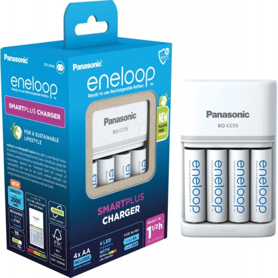 Battery Charger Panasonic Eneloop + 4x AA 2000mAh