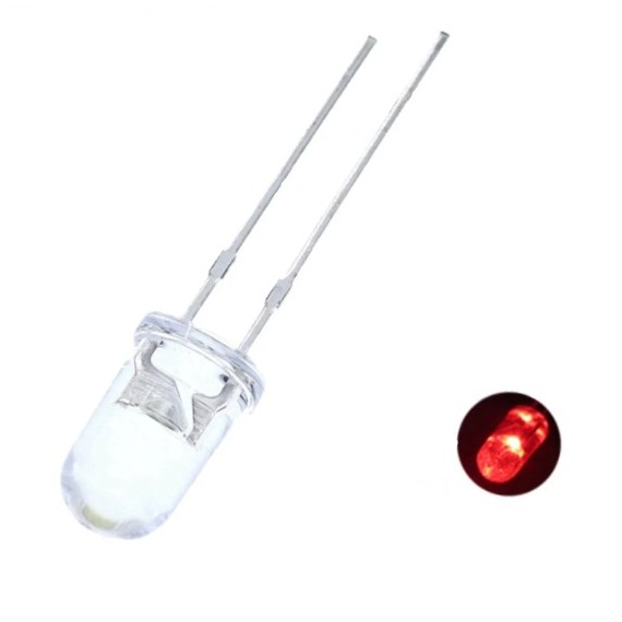 LED Διάφανο 3mm Super Bright Κόκκινο