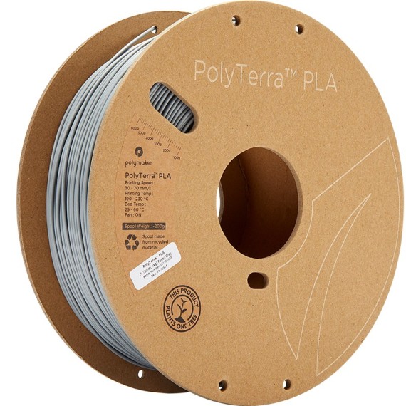Polymaker Polyterra PLA Filament - 1.75mm 1kg Fossil Grey