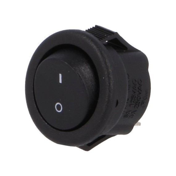Rocker Switch SPST 3A/250VAC Round Mini