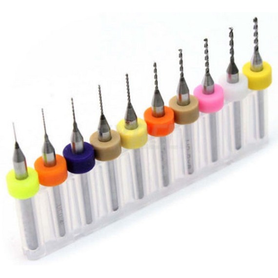 PCB Drill Bits 10pcs 0.3 - 1.2mm