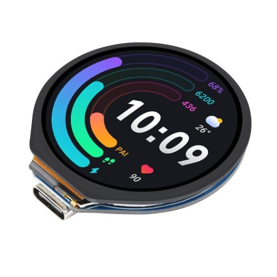 Waveshare RP2040 Board with 1.28" Round LCD & 6DοF Sensor
