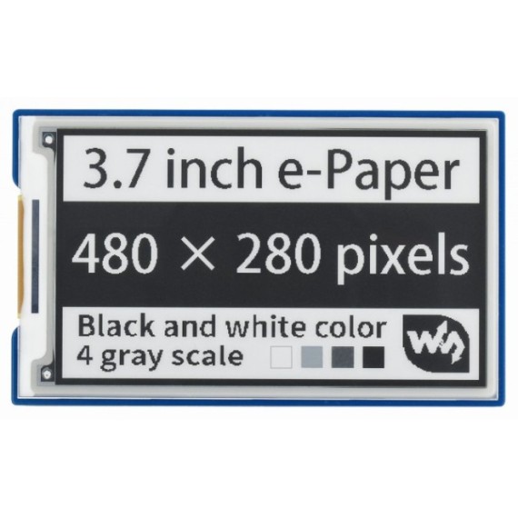 Pi Display e-Paper 3.7" ΗΑΤ 480x280 (4-Grey Scales)