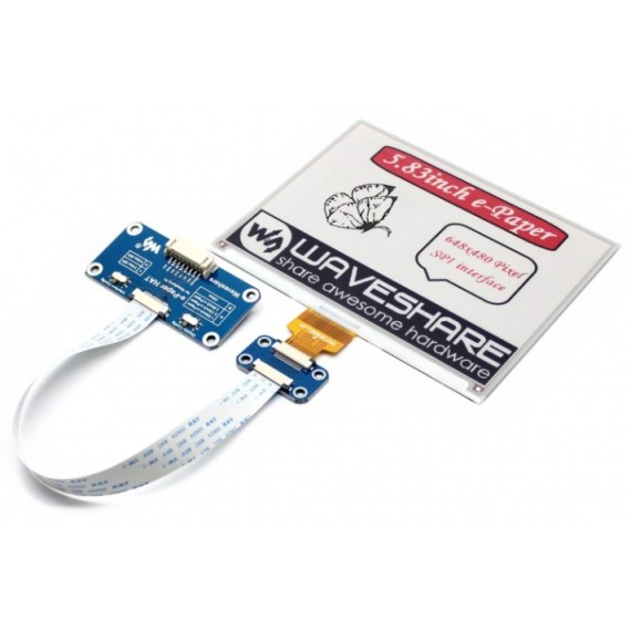 Pi Display e-Paper 5.83" ΗΑΤ 648x480 (Black-White-Red)