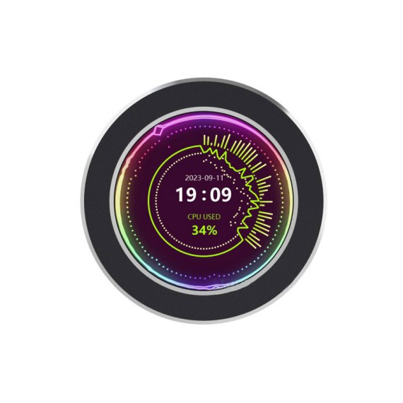 Waveshare Round 2.1" 480x480 IPS USB Monitor - Black
