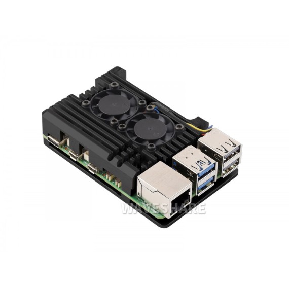 Aluminum Case for Raspberry Pi 5 - Dual Cooling Fans