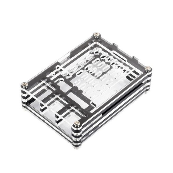 Acrylic Case for Raspberry Pi 5 - Clear/Black
