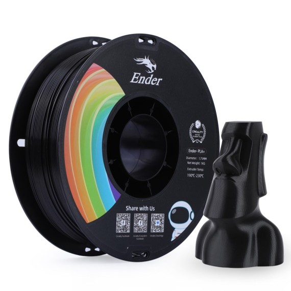 Creality Ender-PLA+ 1kg Black - 1.75mm, Απόχρωση: Μαύρο