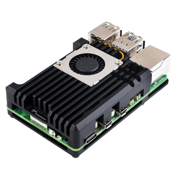 Aluminum Case for Raspberry Pi 5 - Temperature Controlled Fan