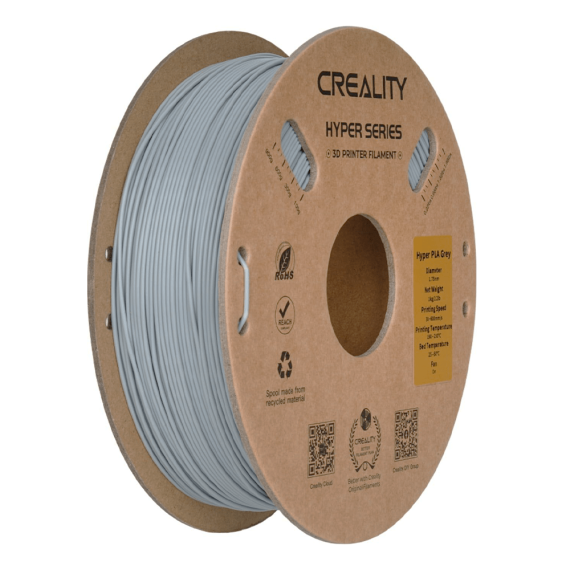 Creality Hyper PLA Filament - 1.75mm 1kg Grey, Color: Grey