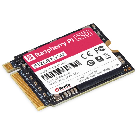 Raspberry Pi NVMe SSD - 512GB, Storage Capacity: 512GB