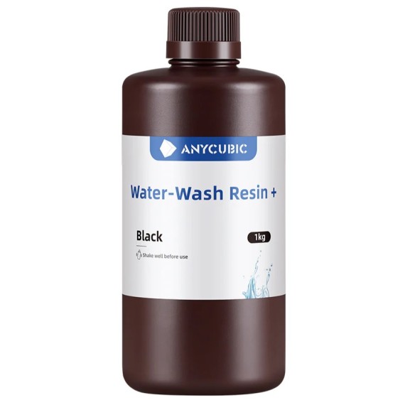 Anycubic Water-Wash Resin+ - Black 1kg, Απόχρωση: Black, Μπουκάλι: 1000