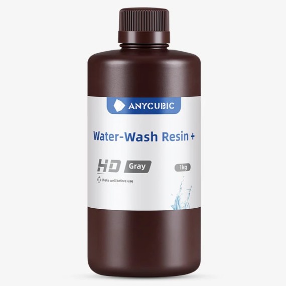Anycubic Water-Wash Resin+ - HD Grey 1kg, Απόχρωση: HD Grey, Βottle: 1000