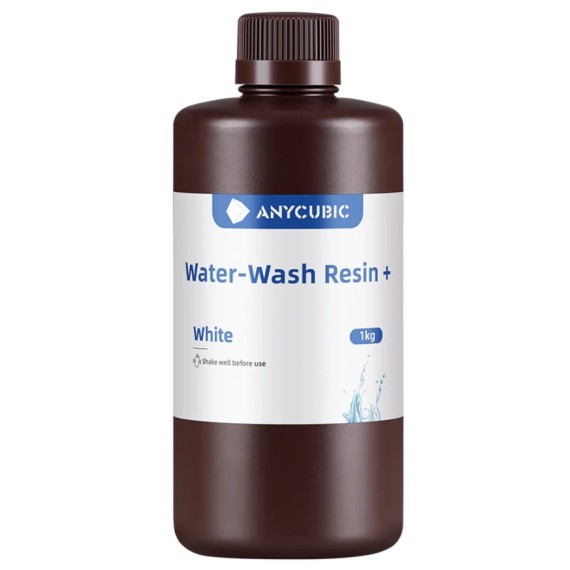 Anycubic Water-Wash Resin+ - White 1kg, Απόχρωση: White, Μπουκάλι: 1000