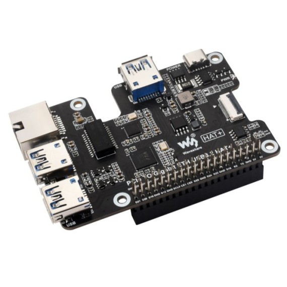 Waveshare PCIe to Gigabit ETH & USB 3.2 HAT+