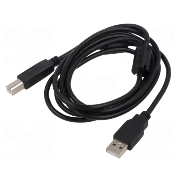 USB Cable A-B Male-Male 1.8m - Ferrite Filter - Black