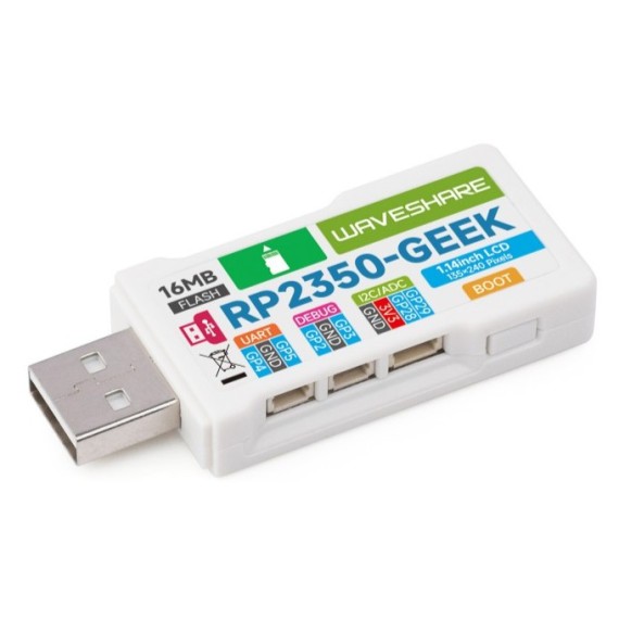 Waveshare RP2350-GEEK Board with LCD – USB Debugging