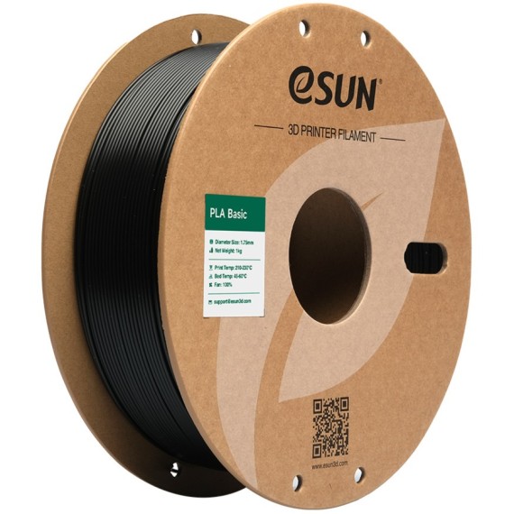 eSUN PLA Basic 1.75mm 1kg - Black, Απόχρωση: Μαύρο