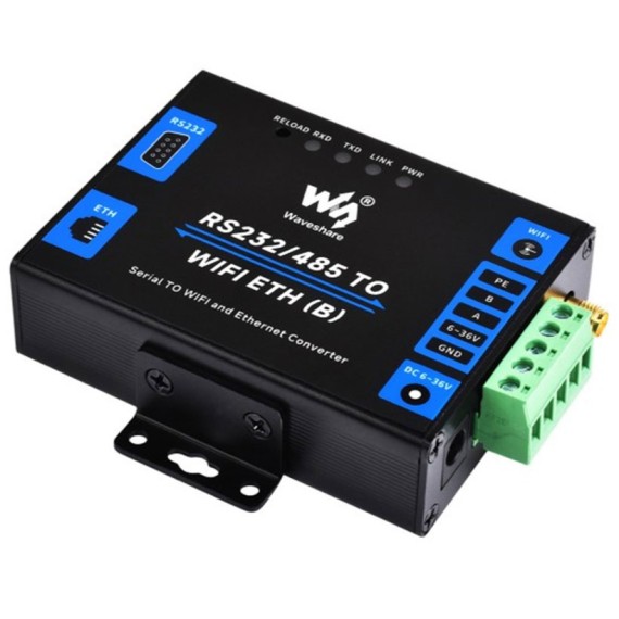 Industrial RS232/RS485 to WiFi & Ethernet Converter, Power Over Ethernet: Without PoE