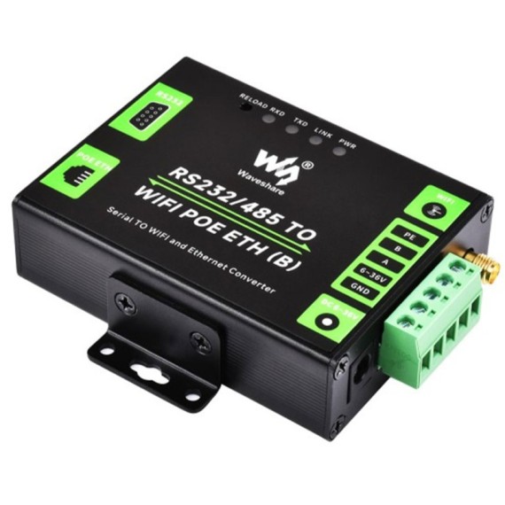 Industrial RS232/RS485 To WiFi & Ethernet with PoE Converter, Power Over Ethernet: With PoE