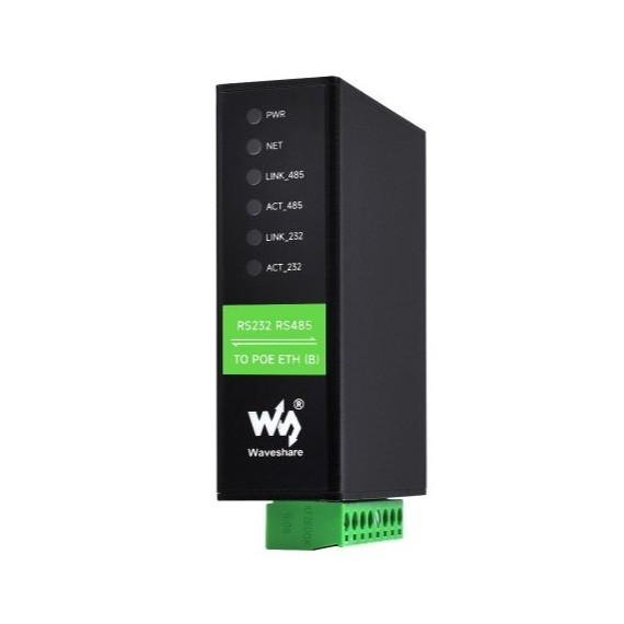 Industrial RS232/RS485 to Ethernet Dual Ports with PoE Converter