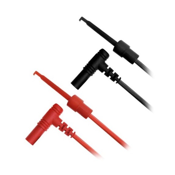 Banana 90deg to Hook Terminal – Red/Black 1m – Geti GT-L03