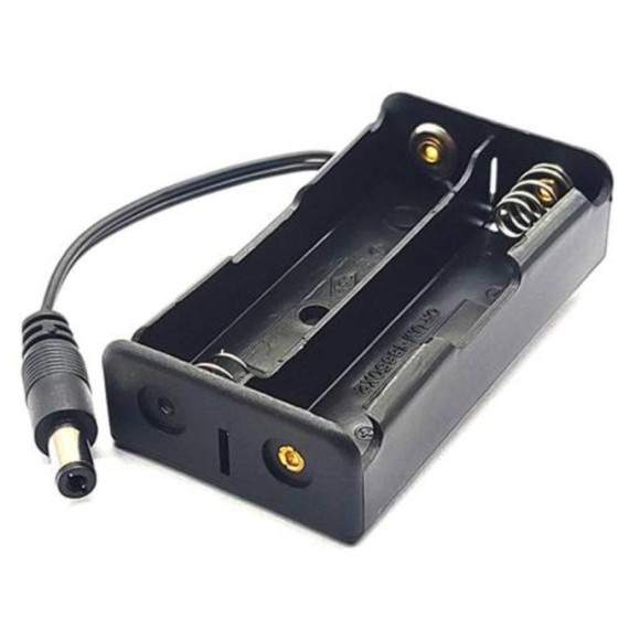 Μπαταριοθήκη 2×18650 με Plug 5.5×2.1